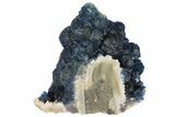 3.3" Dark Blue Fluorite on Quartz - China - #131429-2